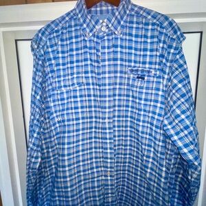 Vineyard Vines Blue and White Plaid Men's Shirt
